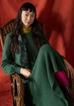 Best Sale Gudrun Sjödén Stricktunika „Vinternatt“ aus Bio- und Recycling-Baumwolle/Alpakawollgemisch tomate
