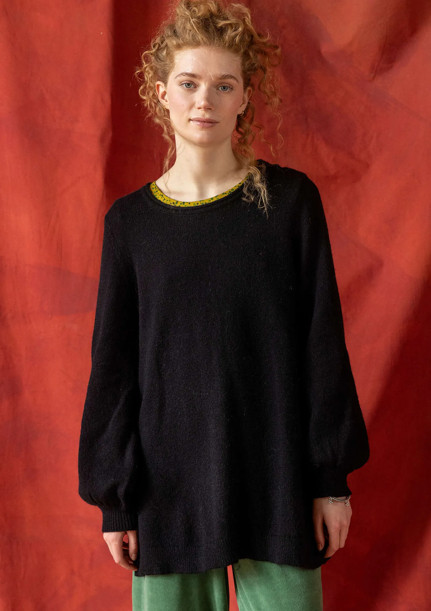 New Gudrun Sjödén Stricktunika „Vinternatt“ aus Bio- und Recycling-Baumwolle/Alpakawollgemisch tomate