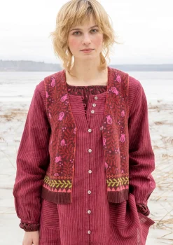 Shop Gudrun Sjödén Strickweste „Aurora“ aus Bio- und Recycling-Baumwolle/Wolle avocado