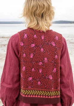Store Gudrun Sjödén Strickweste „Aurora“ aus Bio- und Recycling-Baumwolle/Wolle avocado