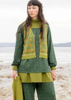 Store Gudrun Sjödén Strickweste „Aurora“ aus Bio- und Recycling-Baumwolle/Wolle zartindigo