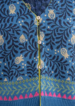 Outlet Gudrun Sjödén Strickweste „Aurora“ aus Bio- und Recycling-Baumwolle/Wolle aubergine