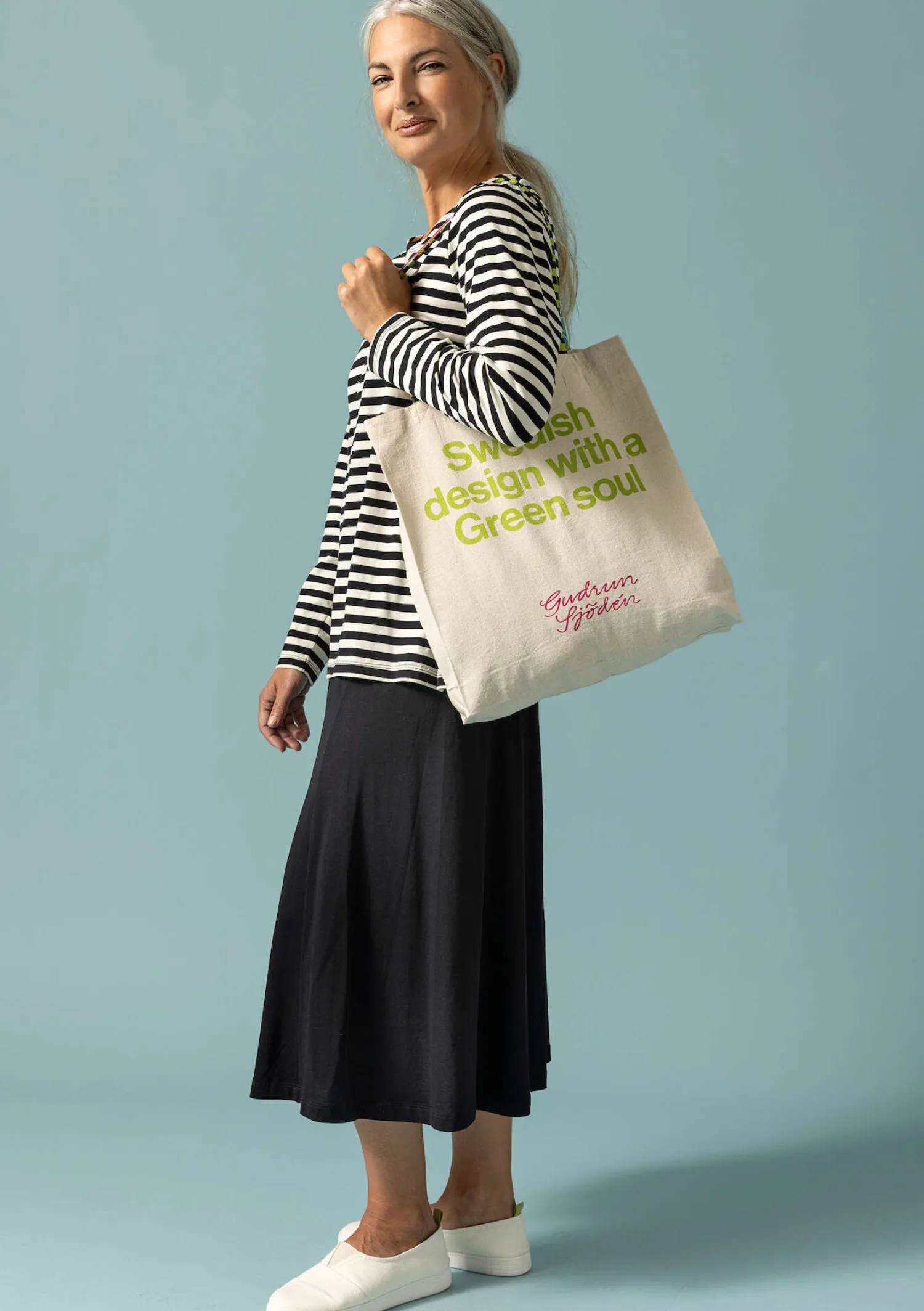 Clearance Gudrun Sjödén Tasche aus Bio-Baumwolle ungefärbt