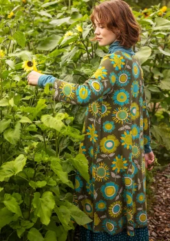 Cheap Gudrun Sjödén Trikotkleid „Sunflower“ aus Lyocell/Elasthan moosgrün