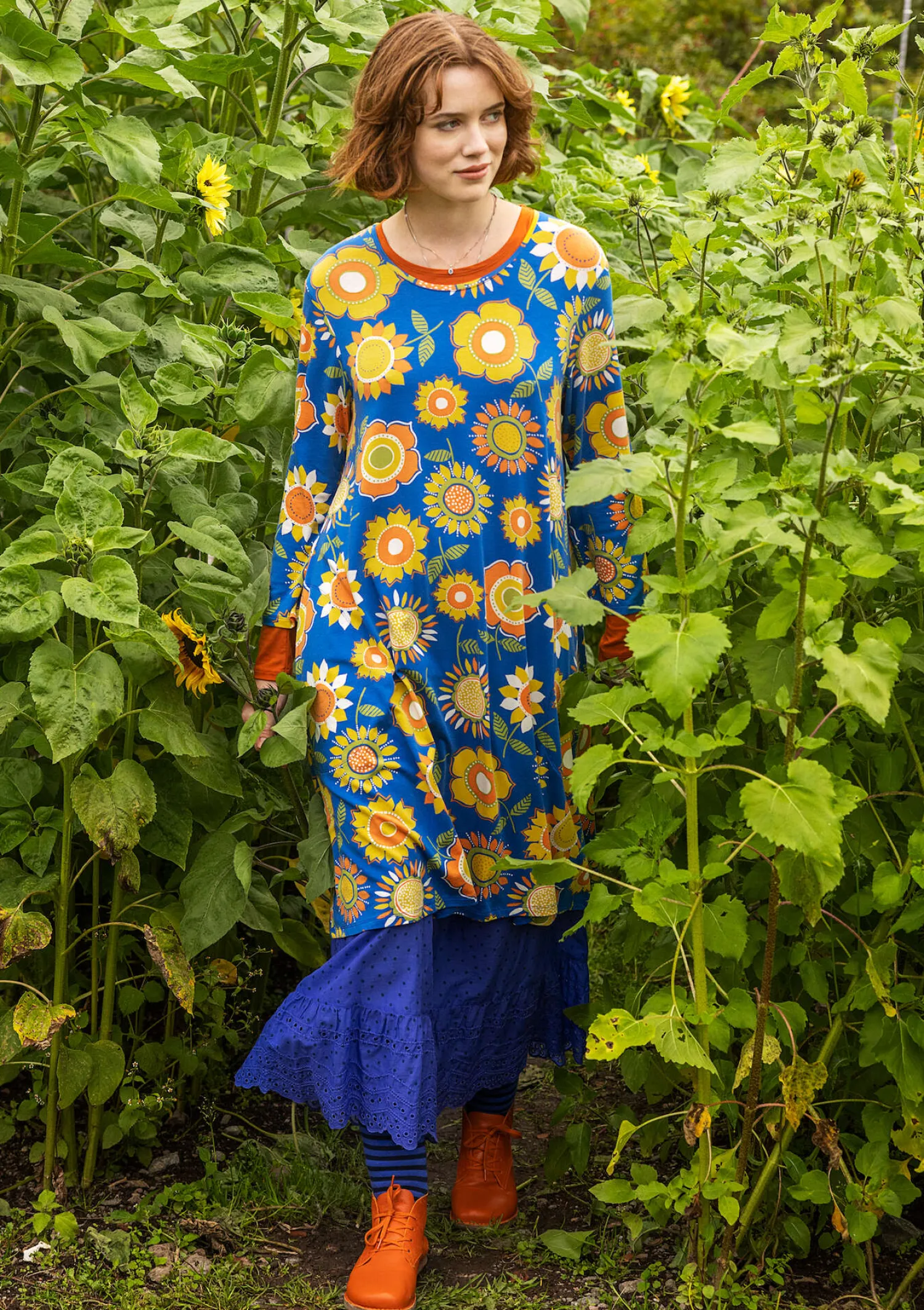 Cheap Gudrun Sjödén Trikotkleid „Sunflower“ aus Lyocell/Elasthan schwarz