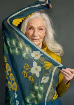 Best Sale Gudrun Sjödén Tuch „Katla“ aus Wolle dunkelaschgrau