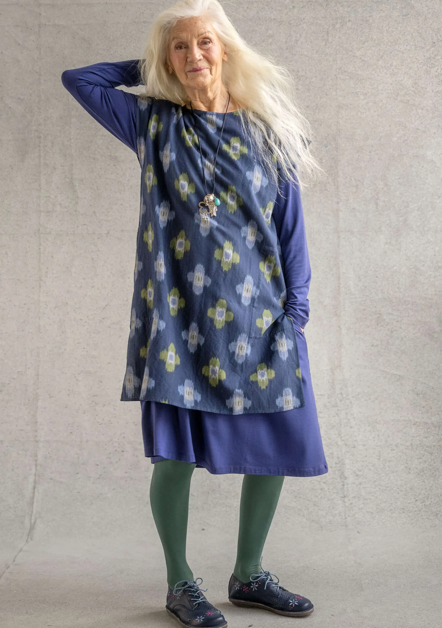 Sale Gudrun Sjödén Tunika „Harda“ aus Baumwollgewebe tinte