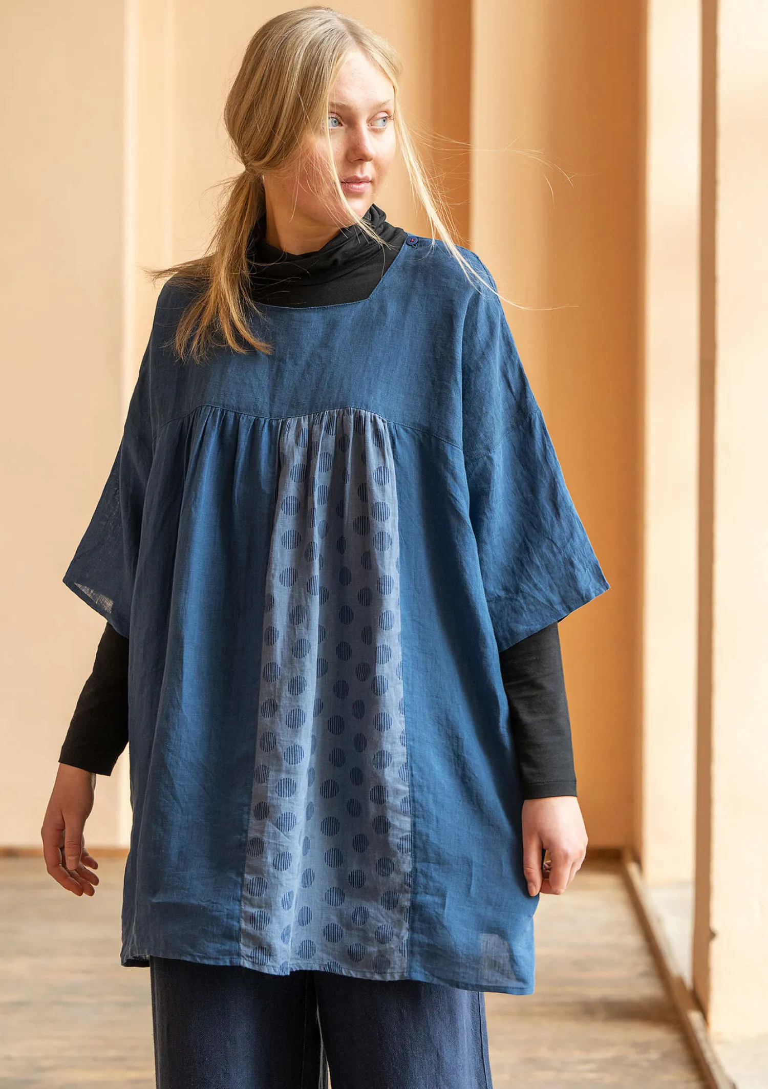 Cheap Gudrun Sjödén Tunika „Sonata“ aus Leinen indigo