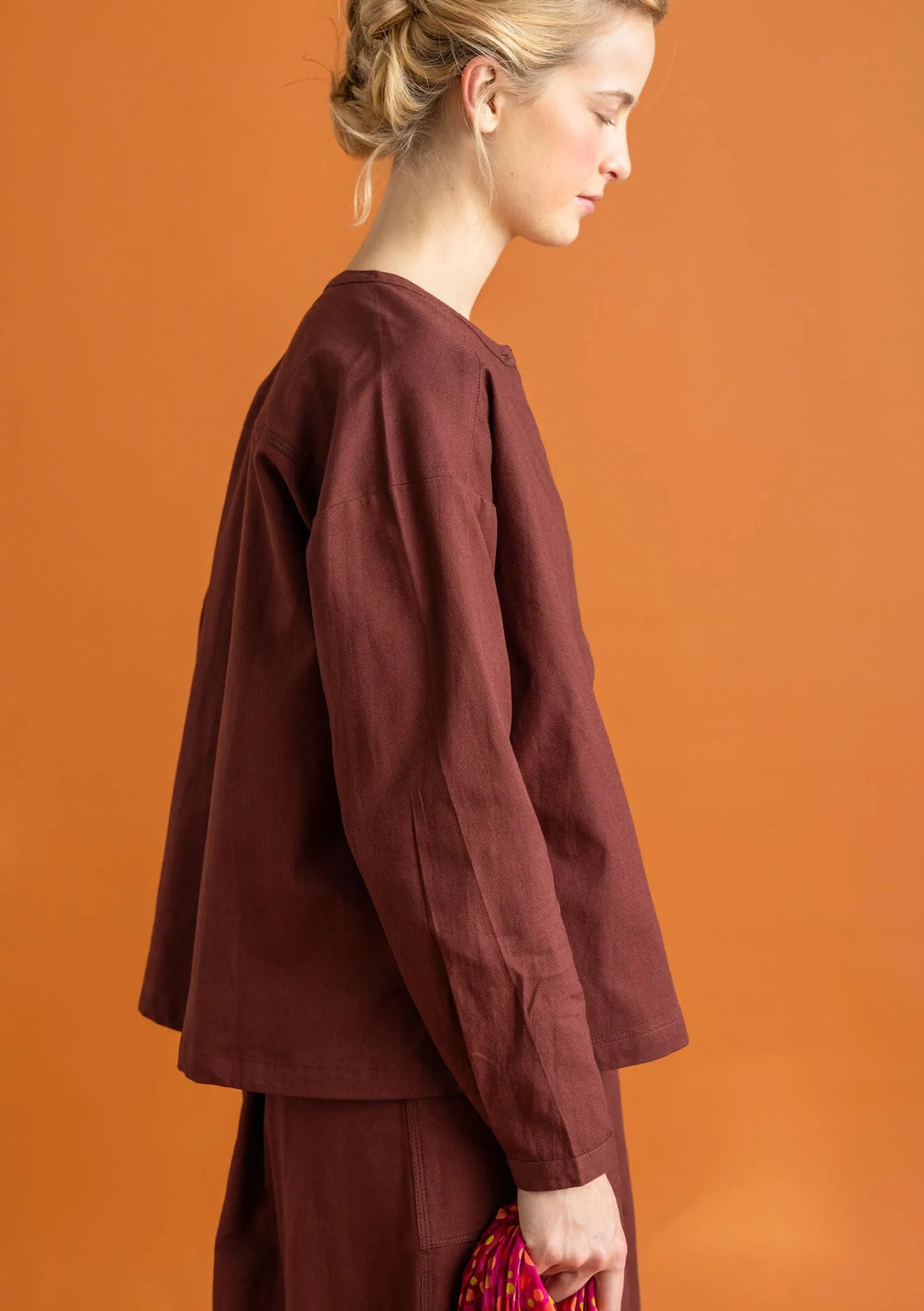 Store Gudrun Sjödén Twillbluse aus Bio-Baumwolle rotebete