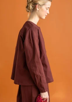 Flash Sale Gudrun Sjödén Twillbluse aus Bio-Baumwolle rotebete