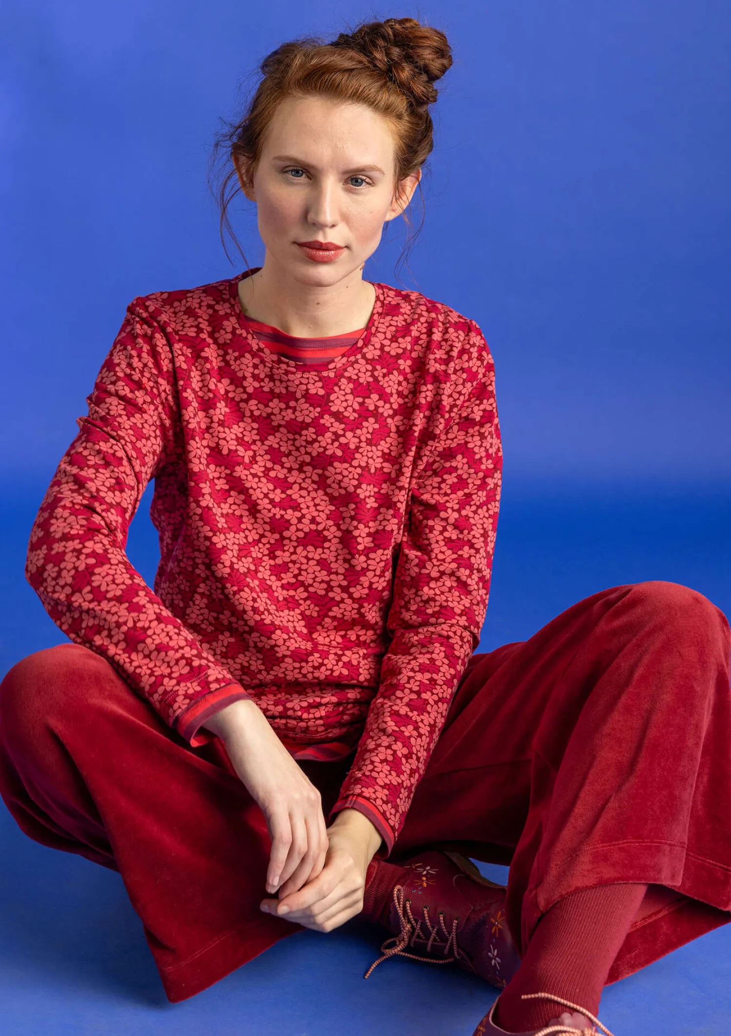 Sale Gudrun Sjödén Velourshose aus Bio-Baumwolle/Recycling-Polyester meeresgrün