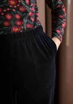 Sale Gudrun Sjödén Velourshose „Nora“ aus Bio-Baumwolle/Recycling-Polyester indigogrün
