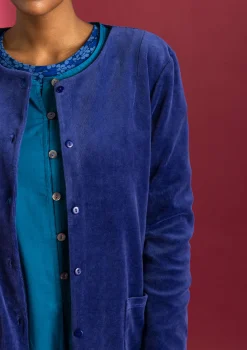 Discount Gudrun Sjödén Veloursjacke aus Bio-Baumwolle/Recycling-Polyester meeresgrün