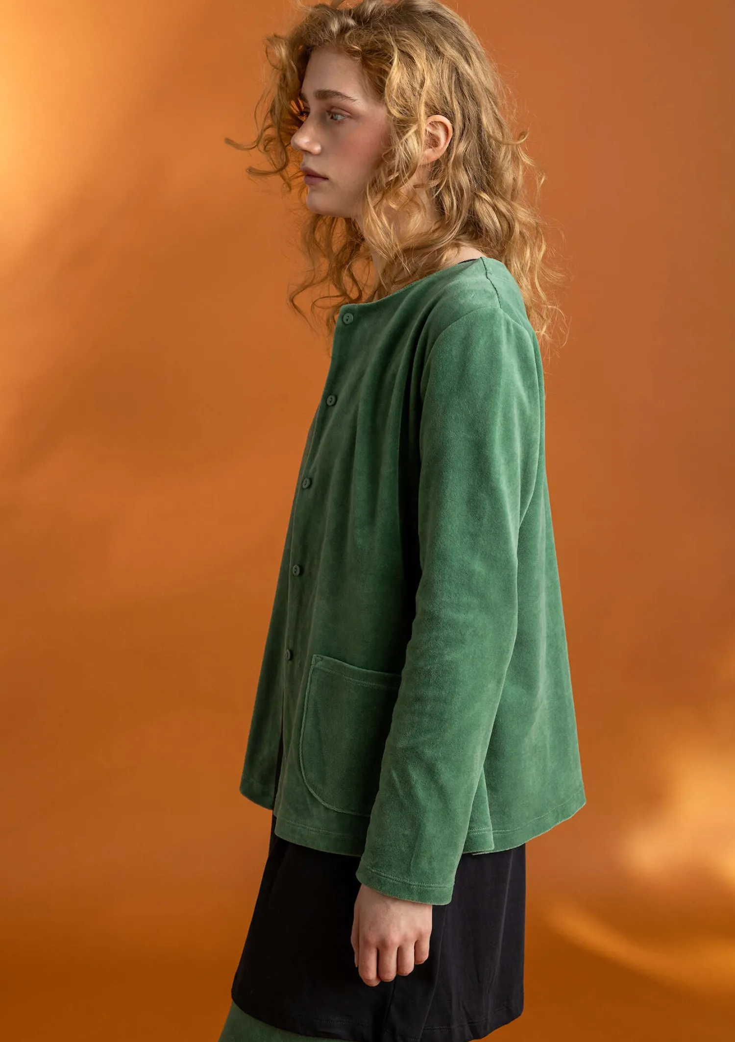 Outlet Gudrun Sjödén Veloursjacke aus Bio-Baumwolle/Recycling-Polyester granatapfel