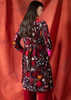 Best Sale Gudrun Sjödén Velourskleid „Fyrverkeri“ aus Bio-Baumwolle/Recycling-Polyester granatapfel