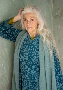 Cheap Gudrun Sjödén Velourskleid „Katla“ aus Bio-Baumwolle/Recycling-Polyester veronagrün