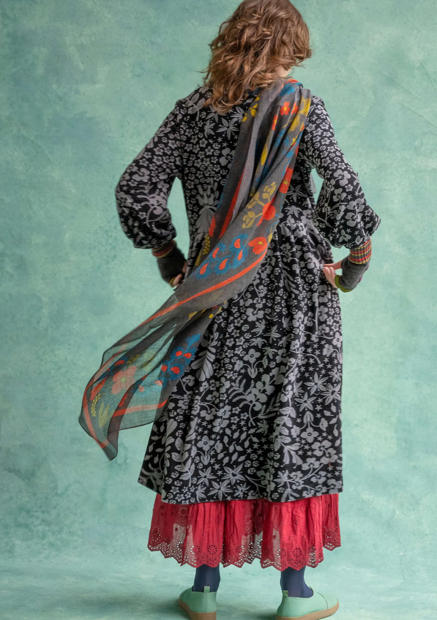 Cheap Gudrun Sjödén Velourskleid „Katla“ aus Bio-Baumwolle/Recycling-Polyester veronagrün
