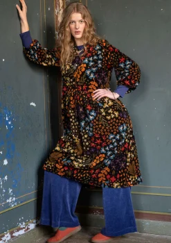 Cheap Gudrun Sjödén Velourskleid „Katla“ aus Bio-Baumwolle/Recycling-Polyester veronagrün