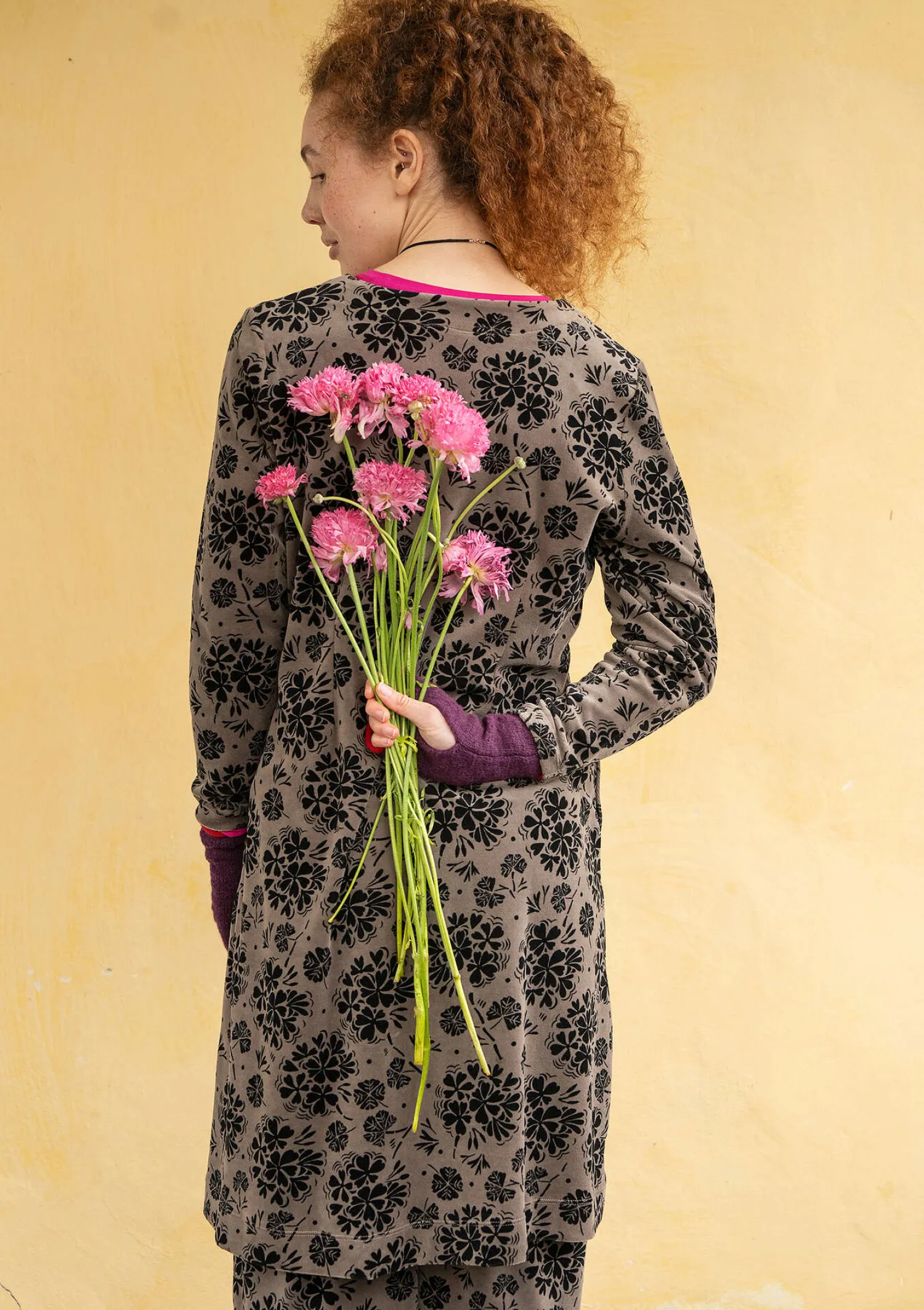 Flash Sale Gudrun Sjödén Velourskleid „Selma“ aus Bio-Baumwolle/Recycling-Polyester traube