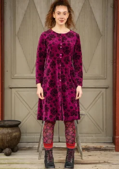 Flash Sale Gudrun Sjödén Velourskleid „Selma“ aus Bio-Baumwolle/Recycling-Polyester traube