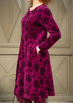 Flash Sale Gudrun Sjödén Velourskleid „Selma“ aus Bio-Baumwolle/Recycling-Polyester traube