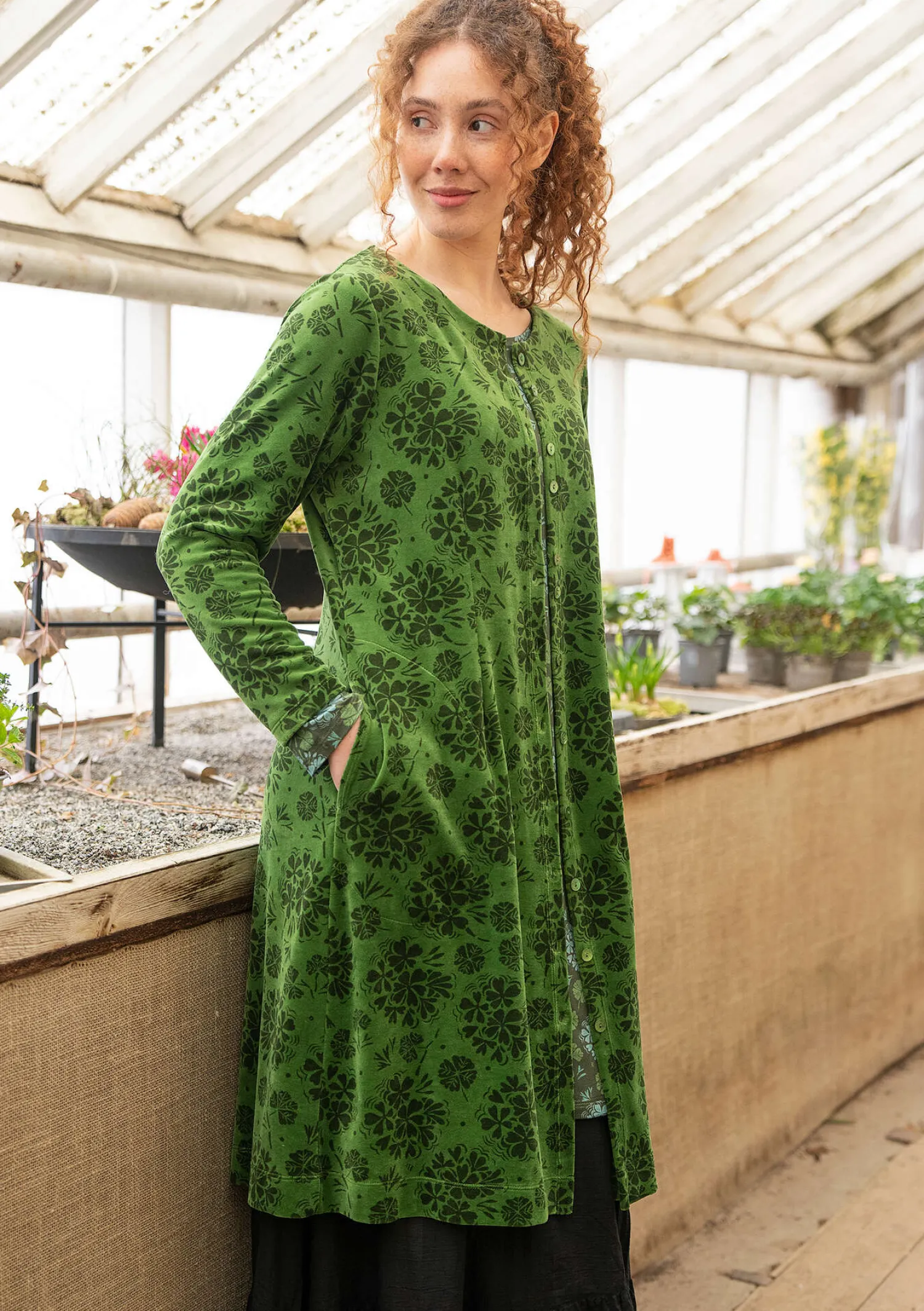 Flash Sale Gudrun Sjödén Velourskleid „Selma“ aus Bio-Baumwolle/Recycling-Polyester traube