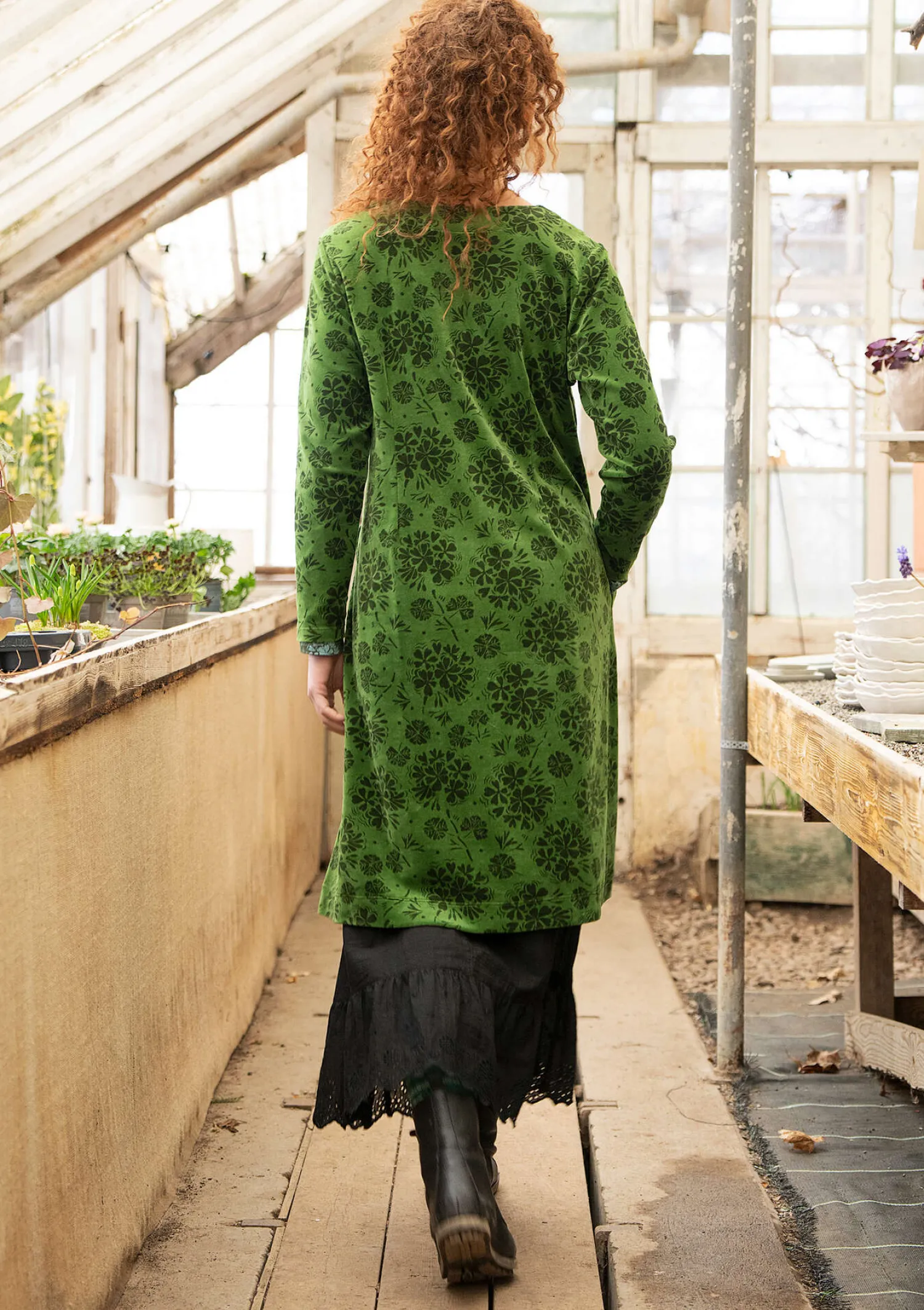 Flash Sale Gudrun Sjödén Velourskleid „Selma“ aus Bio-Baumwolle/Recycling-Polyester traube