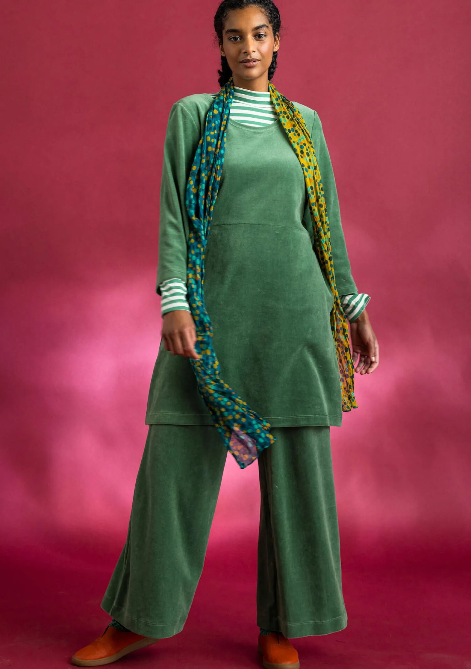 Discount Gudrun Sjödén Velourstunika aus Bio-Baumwolle/Recycling-Polyester granatapfel
