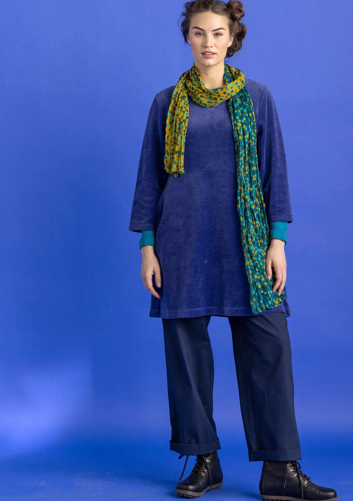 Hot Gudrun Sjödén Velourstunika aus Bio-Baumwolle/Recycling-Polyester meeresgrün