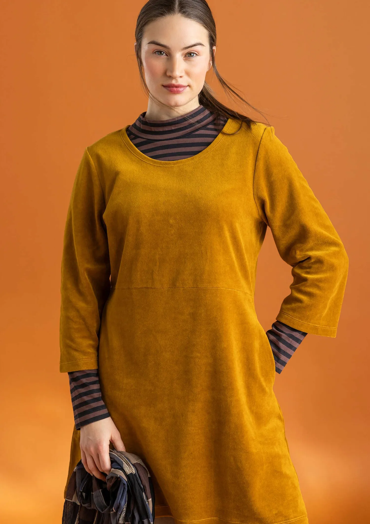 New Gudrun Sjödén Velourstunika aus Bio-Baumwolle/Recycling-Polyester schwarz