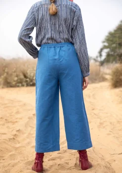 Discount Gudrun Sjödén Webhose aus Leinen/Bio-Baumwolle leinenblau