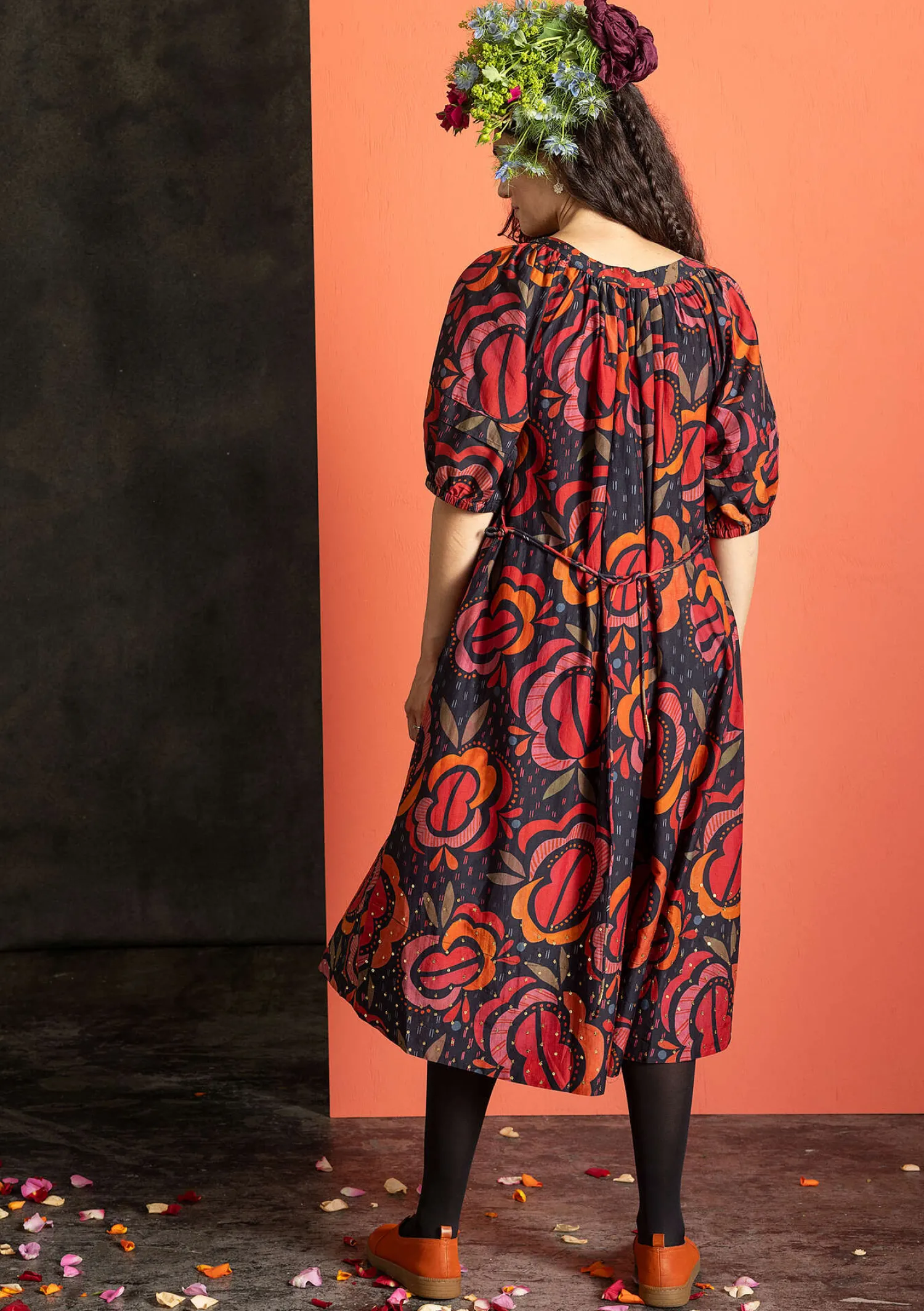 Best Sale Gudrun Sjödén Webkleid „Great Rose“ aus Bio-Baumwolle/Seide schwarz