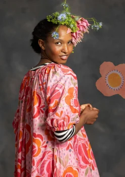 Online Gudrun Sjödén Webkleid „Great Rose“ aus Bio-Baumwolle/Seide schwarz