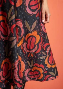 Best Gudrun Sjödén Webkleid „Great Rose“ aus Bio-Baumwolle/Seide schwarz