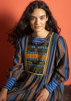 Sale Gudrun Sjödén Webkleid „Jaipur“ aus Wolle/Baumwolle aubergine