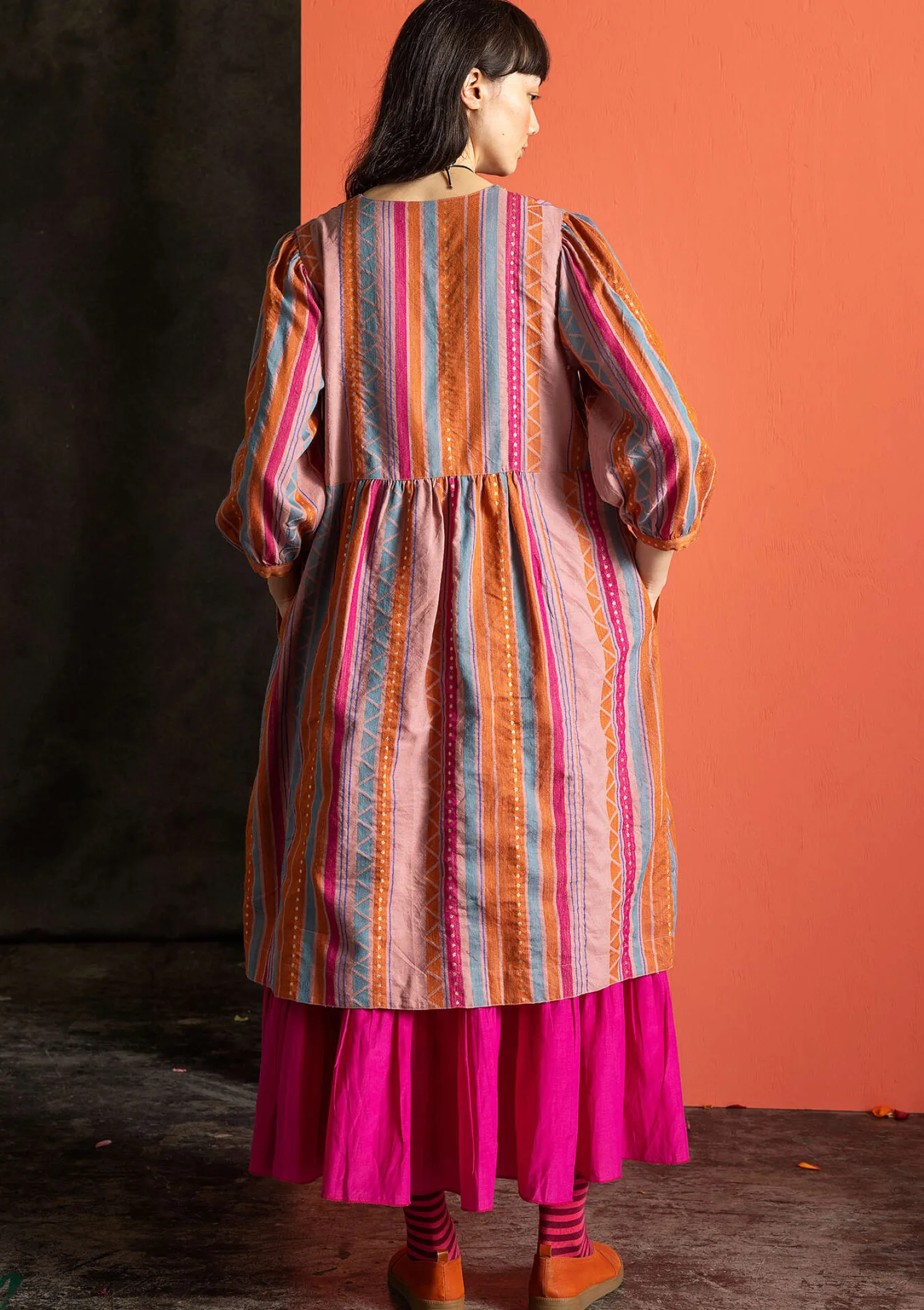 Online Gudrun Sjödén Webkleid „Jaipur“ aus Wolle/Baumwolle aubergine