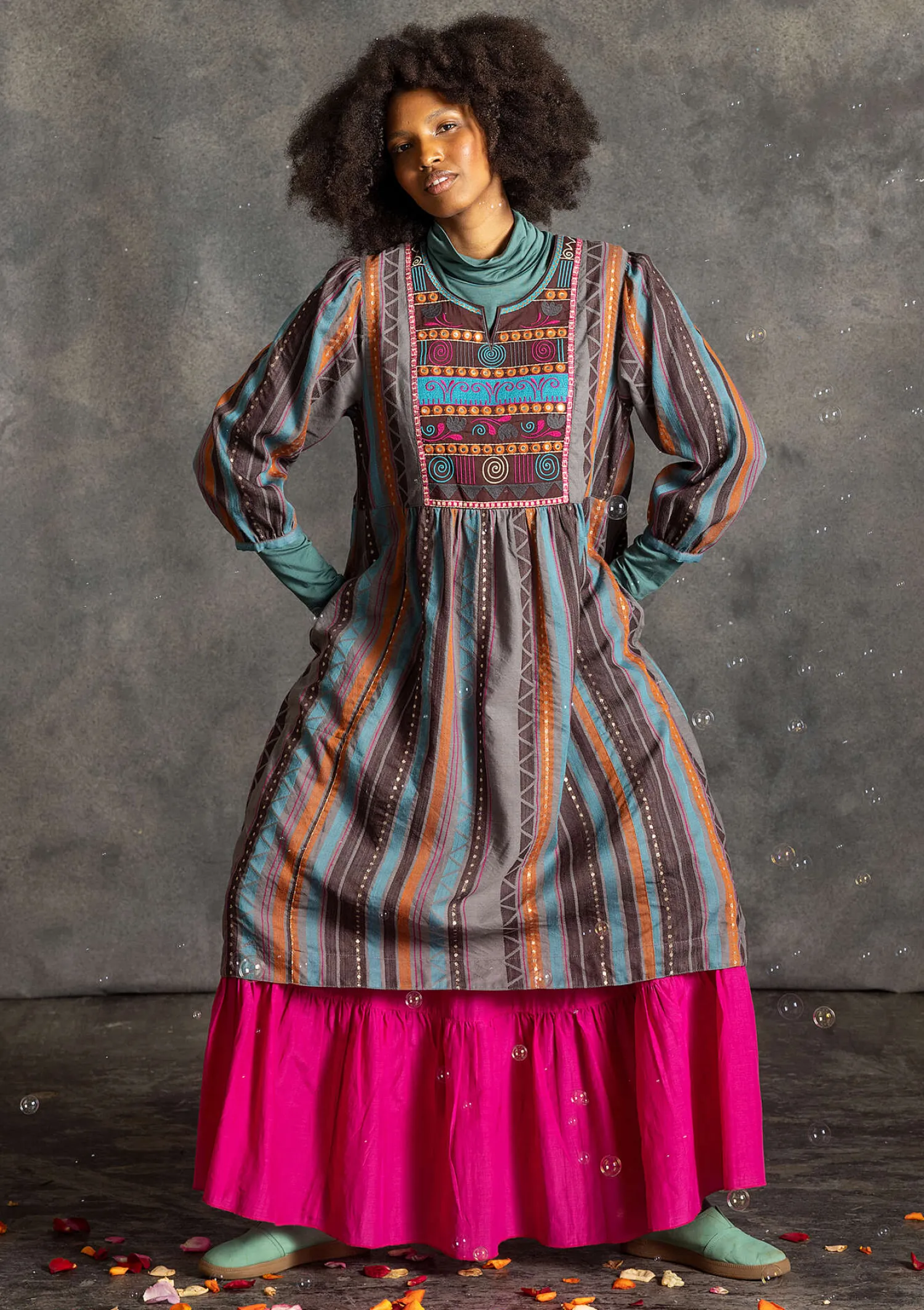Best Gudrun Sjödén Webkleid „Jaipur“ aus Wolle/Baumwolle schwarz