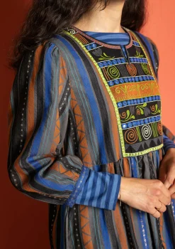 Best Gudrun Sjödén Webkleid „Jaipur“ aus Wolle/Baumwolle schwarz