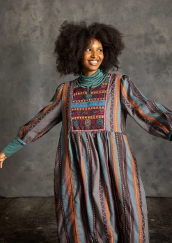 New Gudrun Sjödén Webkleid „Jaipur“ aus Wolle/Baumwolle masala
