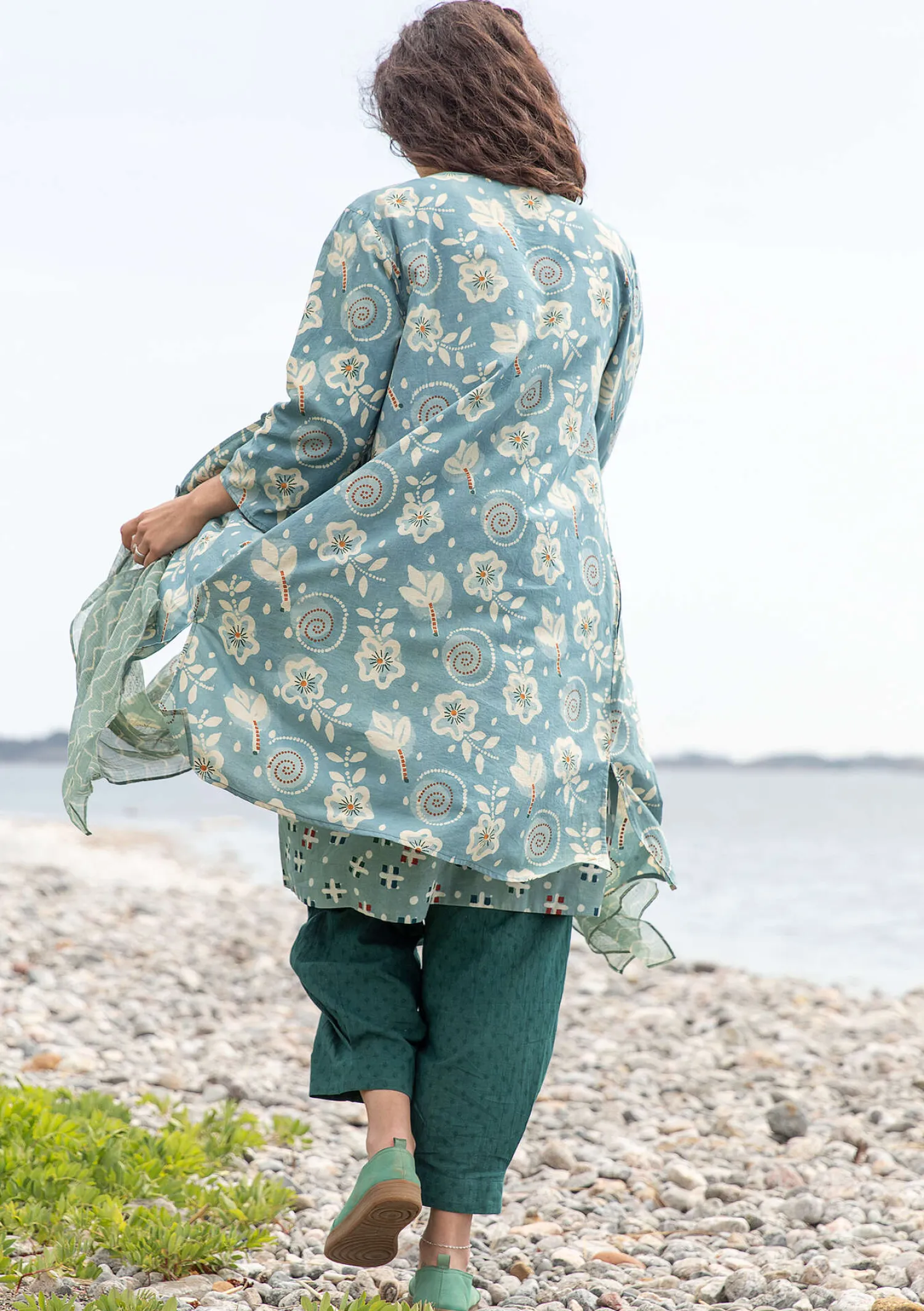 Sale Gudrun Sjödén Webkleid „Kamala“ aus Bio-Baumwolle henna