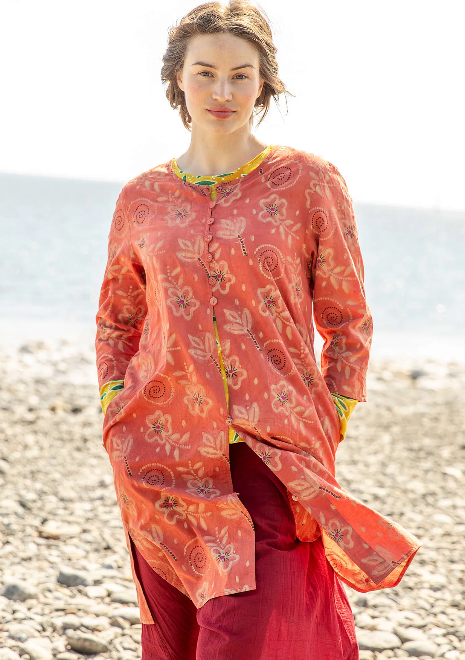 Online Gudrun Sjödén Webkleid „Kamala“ aus Bio-Baumwolle henna