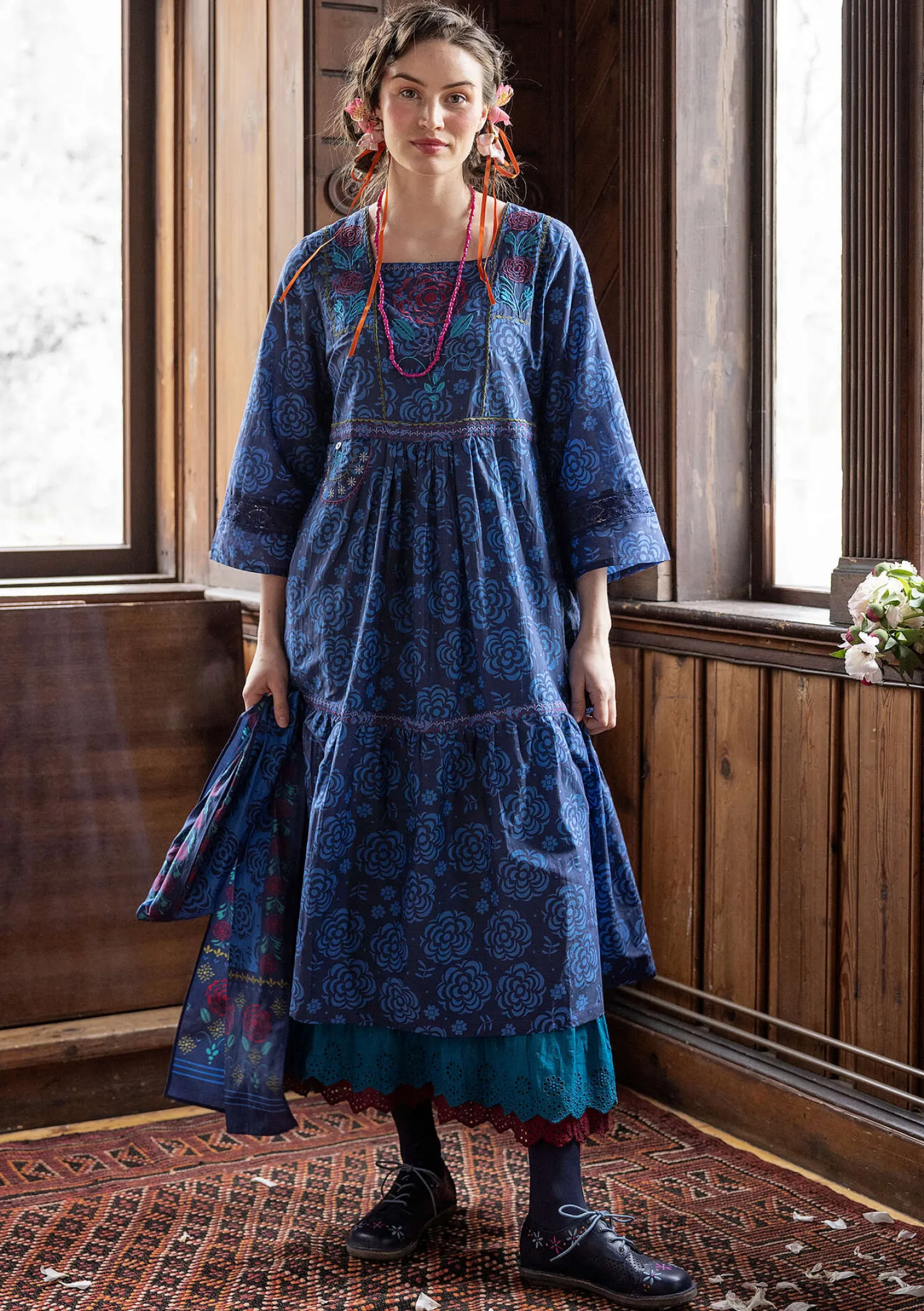 Online Gudrun Sjödén Webkleid „Kamelia“ aus Bio-Baumwolle/Seide cerise