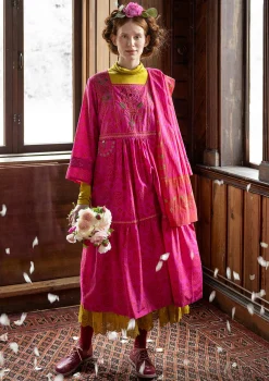 Best Gudrun Sjödén Webkleid „Kamelia“ aus Bio-Baumwolle/Seide indigoblau