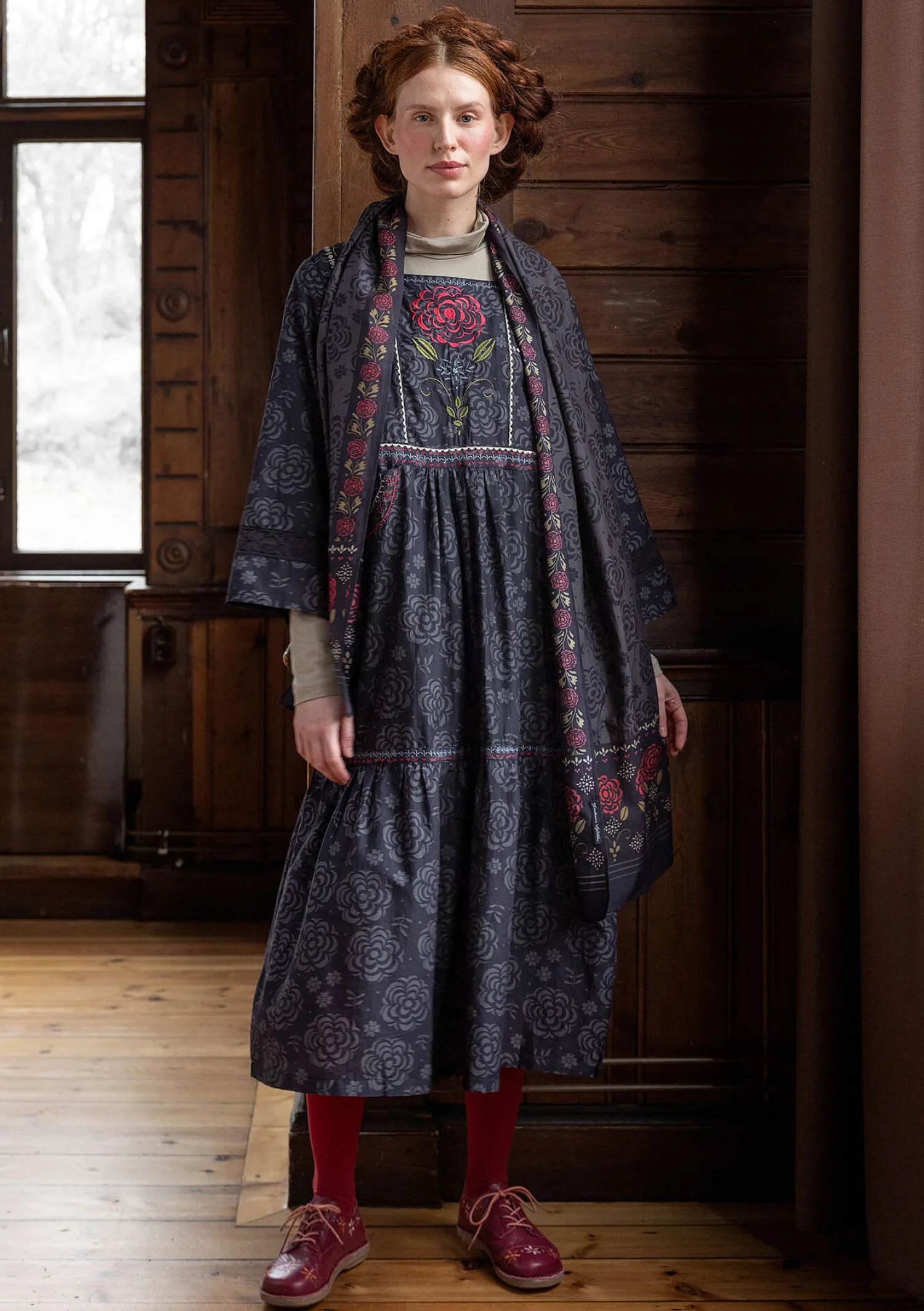 Outlet Gudrun Sjödén Webkleid „Kamelia“ aus Bio-Baumwolle/Seide schwarz