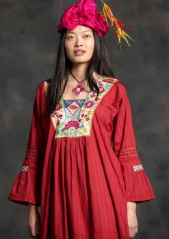 Best Gudrun Sjödén Webkleid „Kristina“ aus Bio-Baumwolle mohn