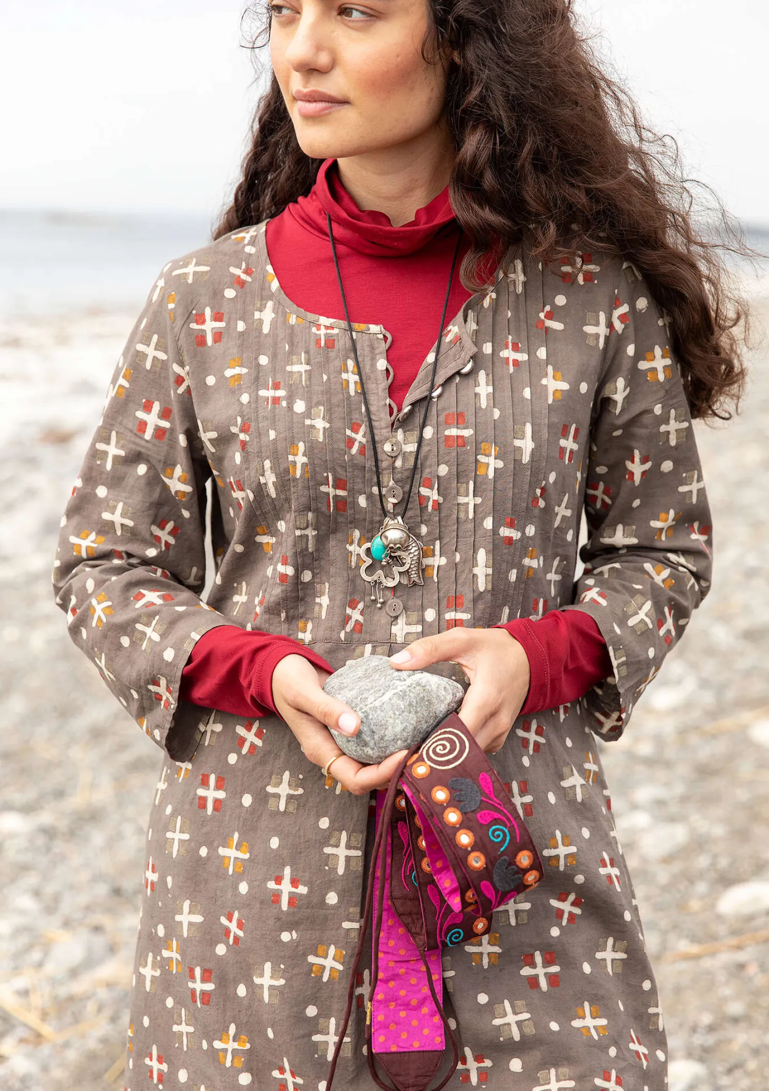Cheap Gudrun Sjödén Webkleid „Neela“ aus Bio-Baumwolle rost
