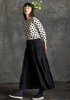 Fashion Gudrun Sjödén Webrock aus Baumwolle/Seide indigoblau