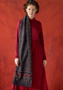 Clearance Gudrun Sjödén Webschal „Kamelia“ aus Bio-Baumwolle/Seide indigoblau