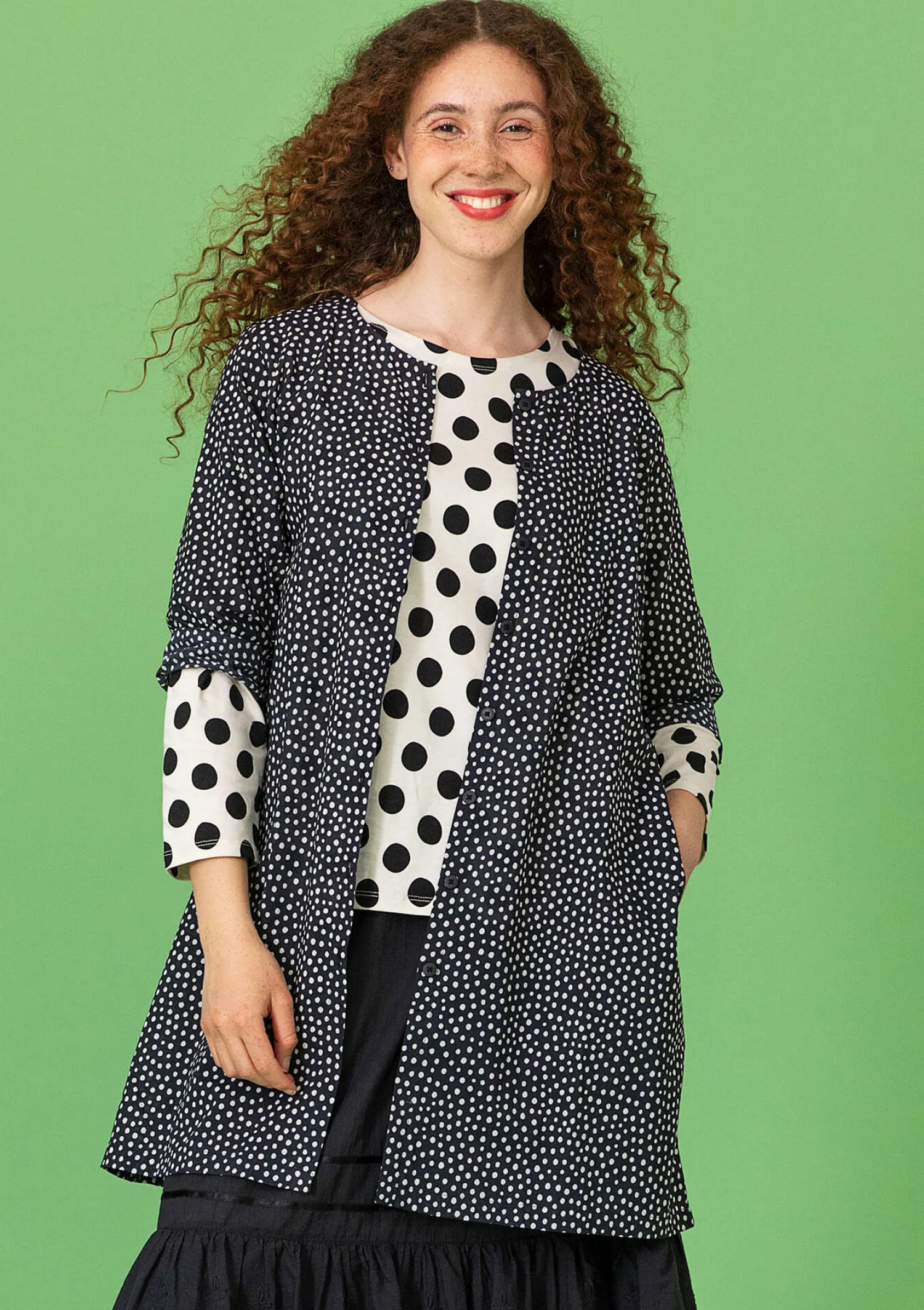 Flash Sale Gudrun Sjödén Webtunika „Monika“ aus Bio-Baumwolle schwarz