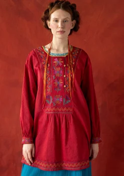 Fashion Gudrun Sjödén Webtunika „Wanja“ aus Bio-Baumwolle mohn